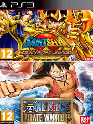 2 juegos en 1 Saint Seiya Brave Soldiers Mas One Piece Pirate Warriors Ps3