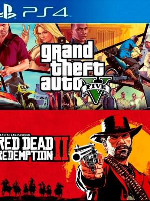 2 JUEGOS EN 1 Red Dead Redemption 2 MAS GTA V PS4